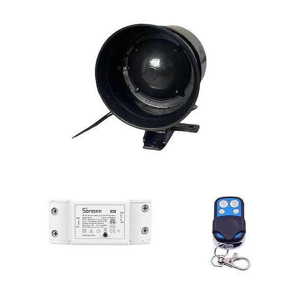 Kit Sirene Inteligente Controle Wi-fi e RF