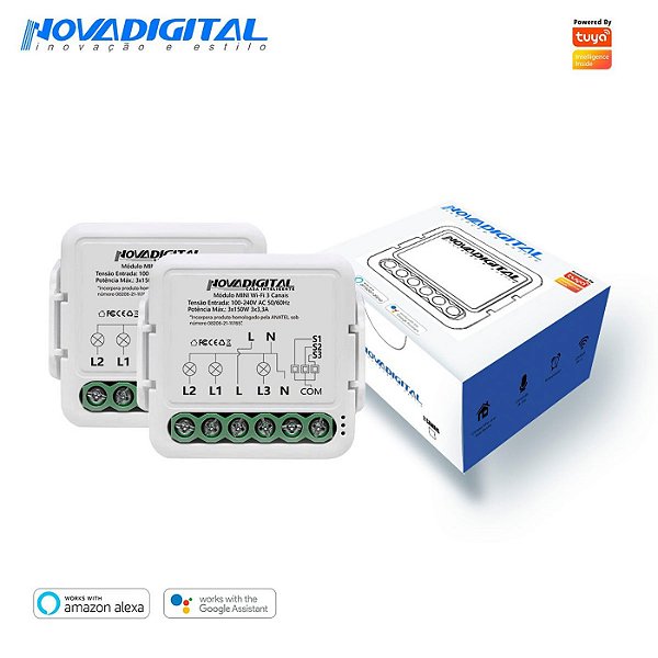 Nova Digital Mini 3 Canais WI-FI Tuya