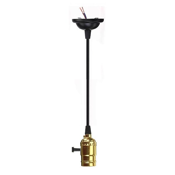 Pendente Industrial Retro Com Interruptor Cor Dourado