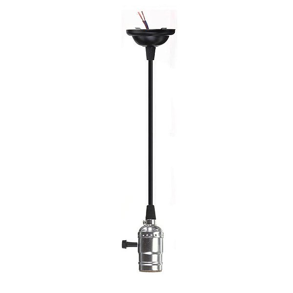 Pendente Industrial Retro Com Interruptor Cor Prata