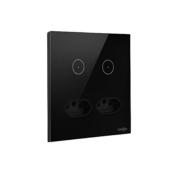 Interruptor Wi-fi Touch 2 Botões com 2 Tomadas 4x4 Lumenx