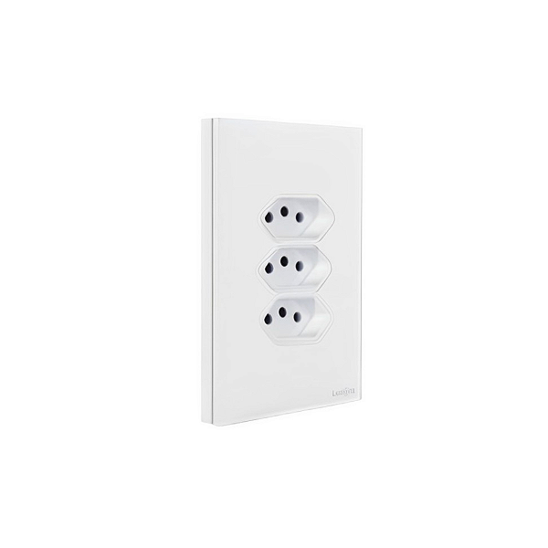 Tomada Tripla Glass Espelho Em Acrílico 4x2 Lumenx