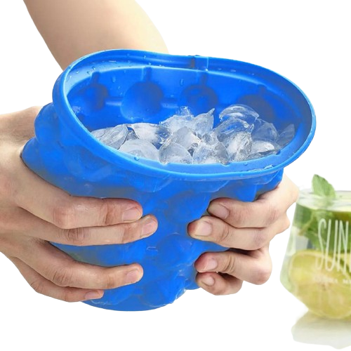 Balde Gelo Silicone Porta Latas Garrafa Ice Cube Maker Genie