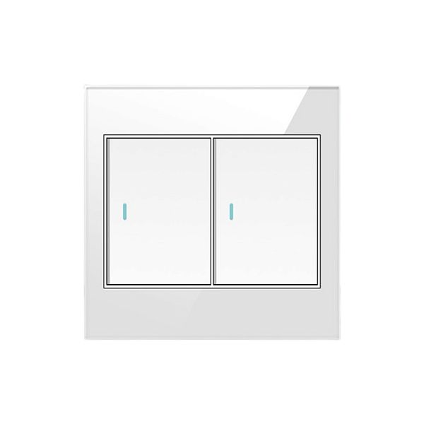Interruptor 2 Teclas Acabamento Premium Vidro Temperado 4x4