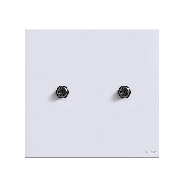 Placa Coaxial TV Duplo Espelho Glass 4x4 Lumenx