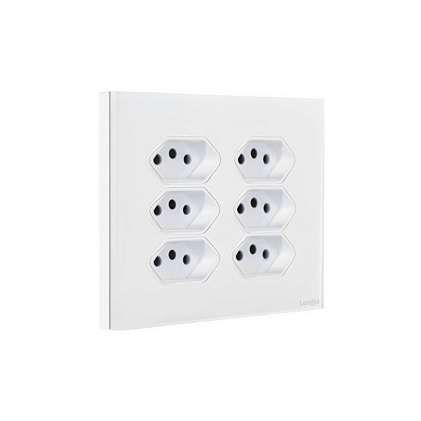 Tomada Sextupla Glass Espelho Em Acrílico 4x4 Lumenx