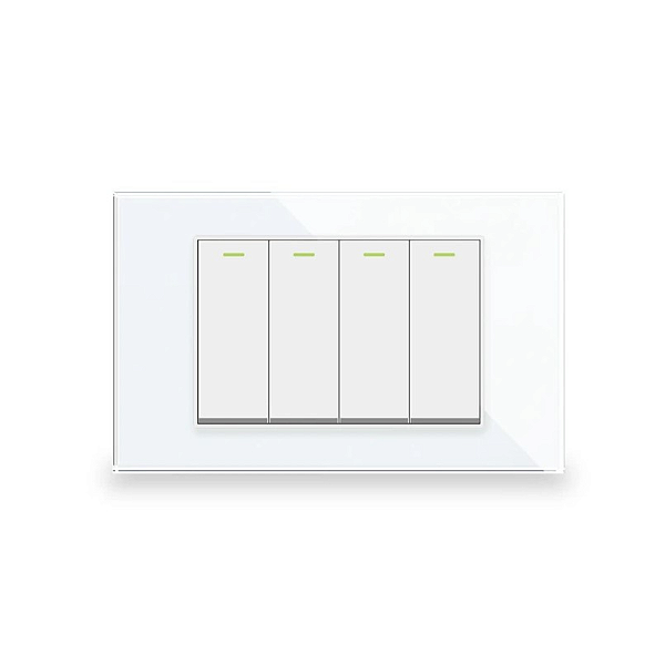 Interruptor 4 Teclas Acabamento Premium Vidro Temperado 4x2