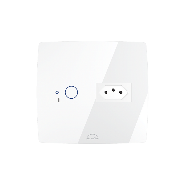 Interruptor Inteligente Wi-fi Touch 1 Botão com Tomada 4x4 Dometek