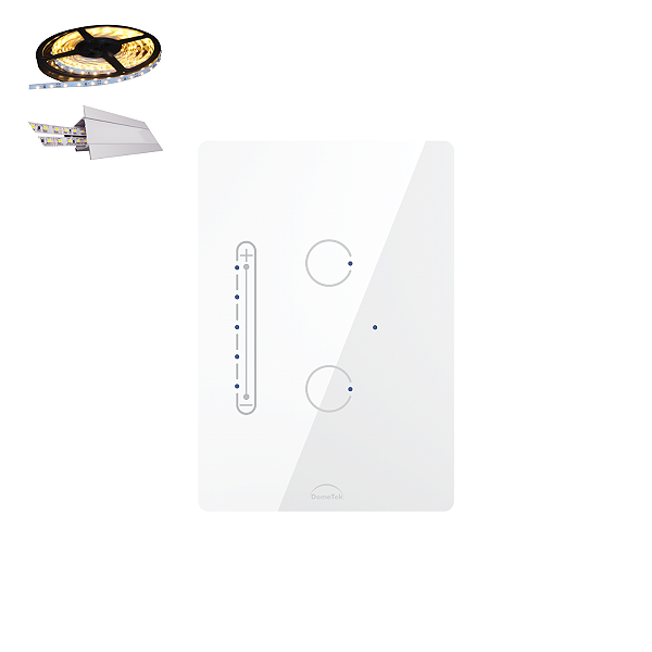 Interruptor Dimmer Zigbee 2 Botões Para Fita Led 4x2 Dometek