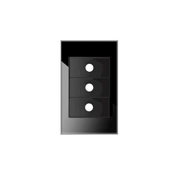 Espelho Tampa Com 3 Furos Painel De Vidro 4x2