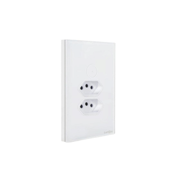 Interruptor Touch 1 Botão E 2 Tomadas 4x2 Lumenx