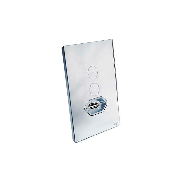 Interruptor Wi-fi Touch 2 Botões E Entrada Usb 4x2 Lumenx