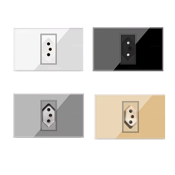 Tomada Simples Acabamento Premium Painel De Vidro 4x2