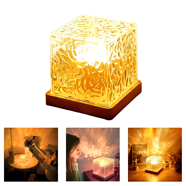 Luminária Cubo 3 Cores Rotativa Ajusta Brilho Luminolândia