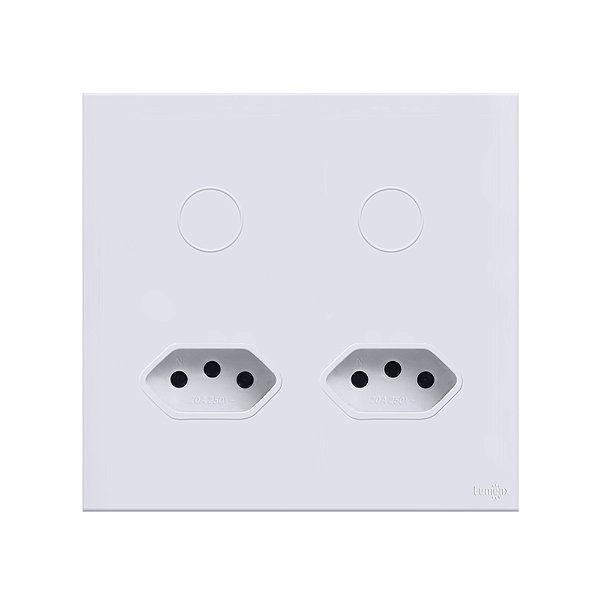 Interruptor Touch 2 Botões Com 2 Tomadas 4x4 Lumenx