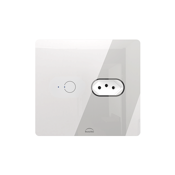 Interruptor Wifi 1 Botão Com Tomada Linha Square 4x4 Dometek