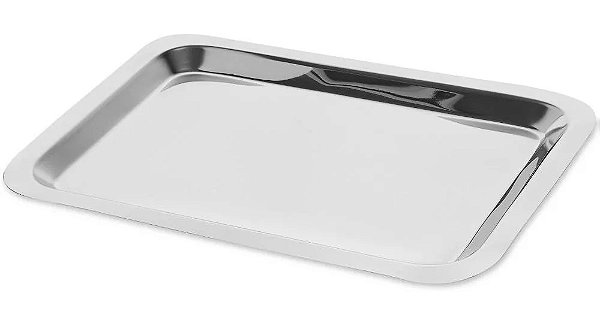 BANDEJA CIRURGICA DE INOX RETANGULAR GRANDE 30X20X1,5 - FORTINOX