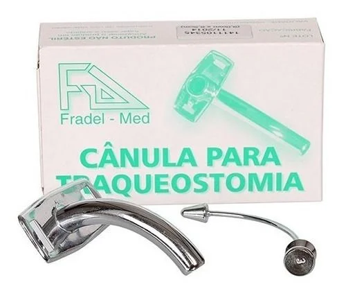 CÂNULA PARA TRAQUEOSTOMIA  SEM BALÃO METAL LONGA - FRADEL
