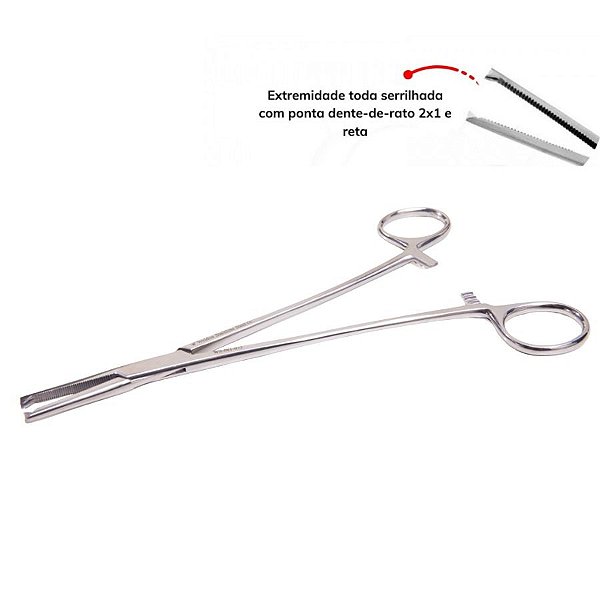 PINÇA HALSTED (ADSON) 1X2 DENTE DE RATO PARA SUTURA 18CM WELDON