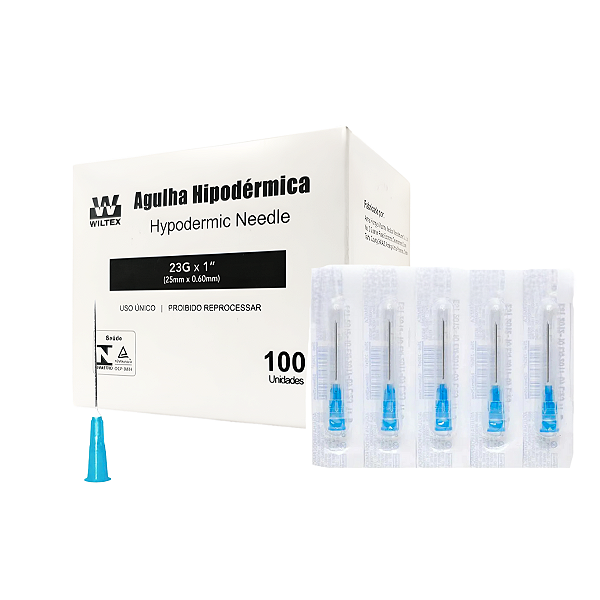 AGULHA HIPODERMICA 23G 25X6 (25X0,60mm) WILTEX