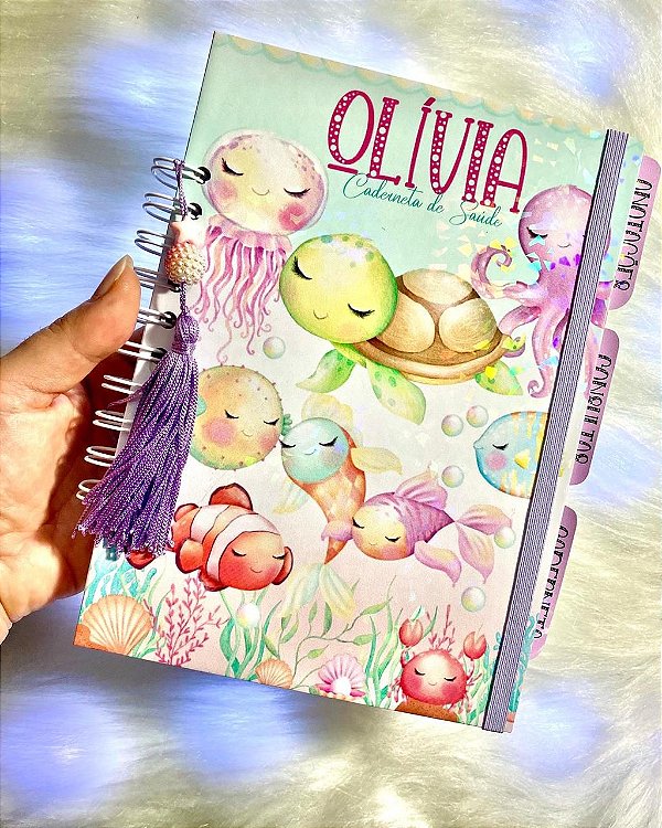 Caderneta de vacina Fundo do mar - LUXO