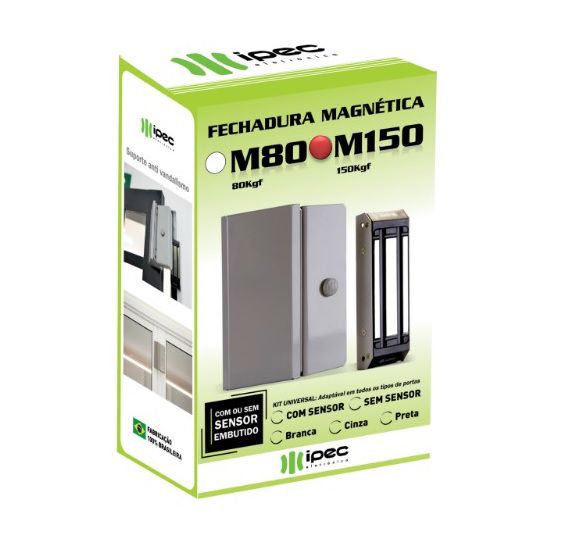 Fechadura Magnética Eletroíma IPEC M150 Cinza