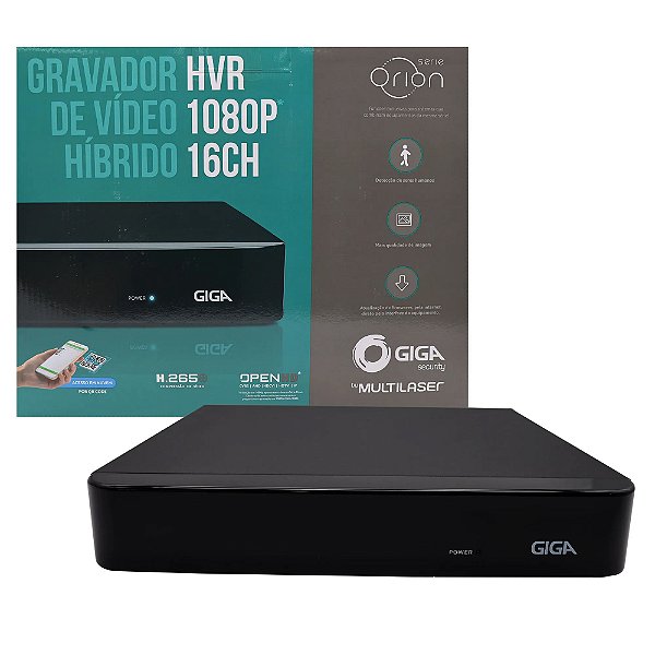 HVR GIGA 1080P Serie Orion 16 Canais Saída BNC HDD 2TB