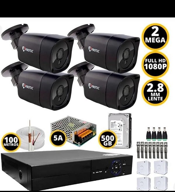 KIT DE 4 CAMERAS PROTEC 1080