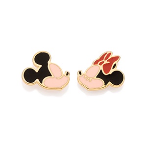 Brinco Mickey E Minnie Com Aplicação De Resina Rommanel