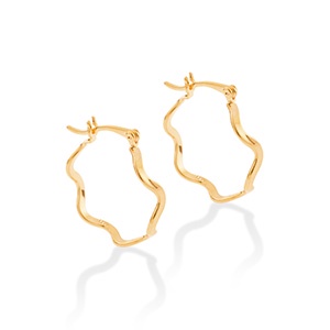 Brinco argola formato ondulado 2,5 cm Rommanel