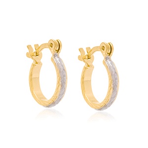 Brinco argola com detalhe em rhodium 1,3 cm Rommanel