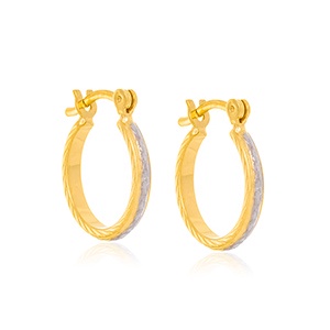 Brinco argola com detalhe em rhodium 1,8 cm Rommanel