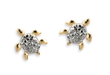 Brinco tartaruga com casco em rhodium Rommanel