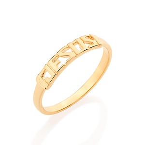Anel Skinny Ring Com A Palavra Jesus Rommanel