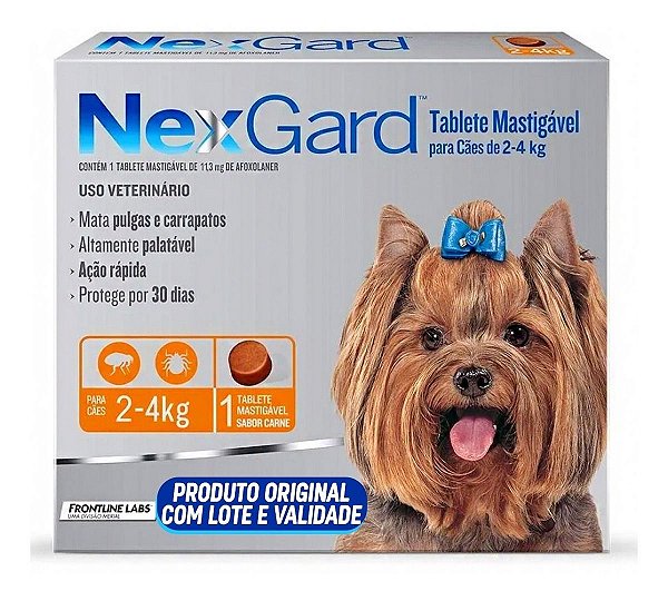 Antipulgas E Carrapatos Nexgard Para Cães 2 A 4 Kg 1 Tablete Original