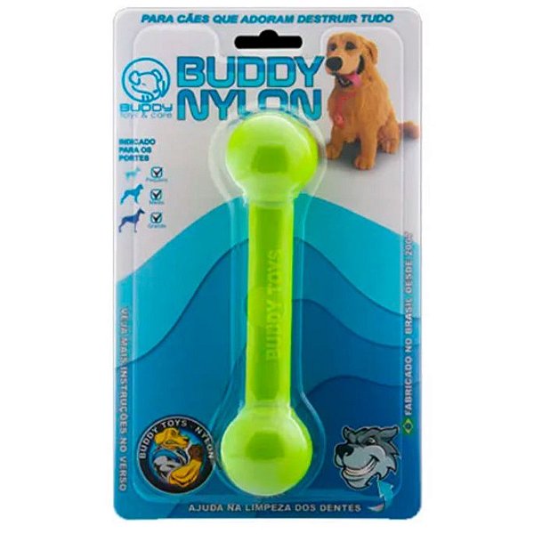 Brinquedo Mordedor Halteres Buddy Nylon Resistente p/ Cães Buddy Toys