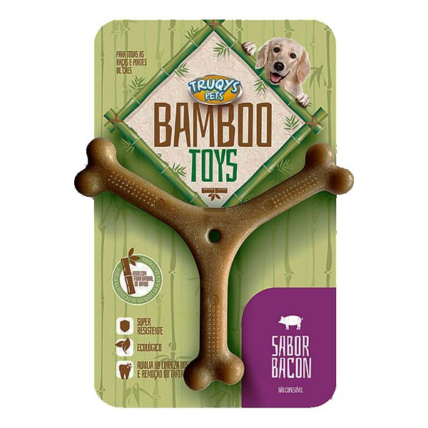 Brinquedo Mordedor em Y Bamboo Toys Bacon para Cães - Grande - Truqys