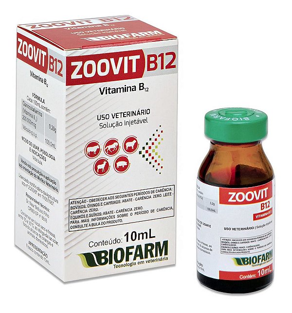 Suplemento Zoovit B12 10ml Biofarm Para Animais Cães Gatos Vitamina B12