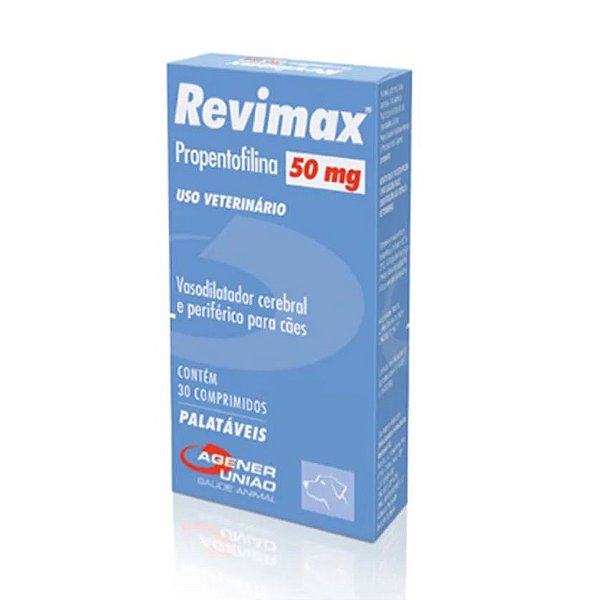Vasodilatador Cerebral e  Periférico Revimax para Cães - 50mg - 30 Comprimidos - Agener União