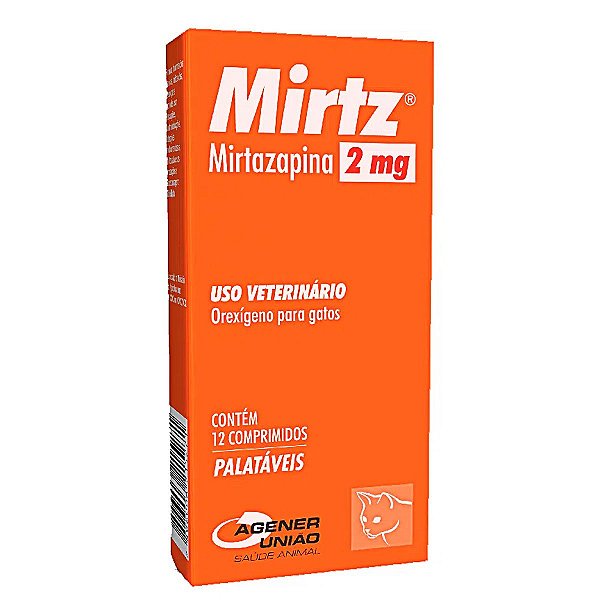 Orexígeno Mirtz 2mg Abridor de Apetite para Gatos - 12 Comprimidos - Agener União