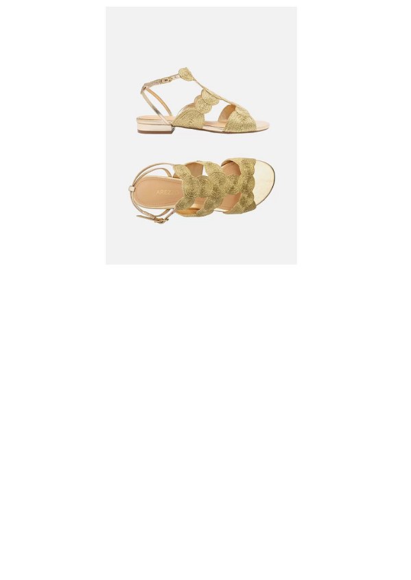 Sandalia Arezzo Bordada Fivela