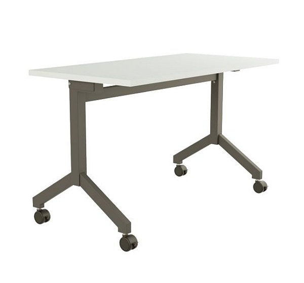 Mesa para Escritorio Dobravel Rebativel Home Office Reta 1,20 X 0,60 M 25 Mm Escrivaninha Rodinhas