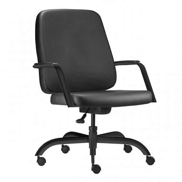 Cadeira Escritório Giratória Home Office Obeso 200 Kg Reforçada Braço Fixo