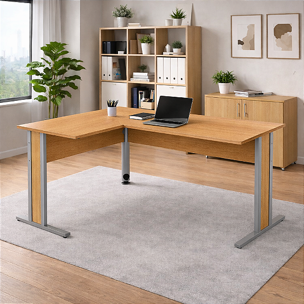 Mesa Escritório L Home Office 1,50 X 1,50 M 15 Mm Escrivaninha
