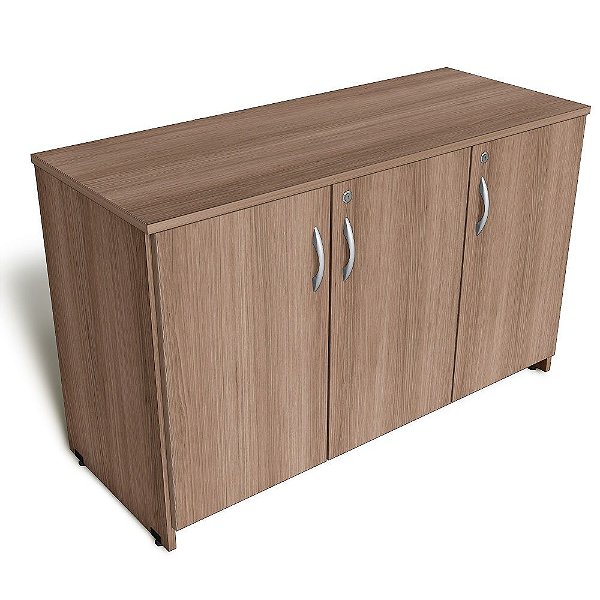 Armário Baixo 3 Portas Fechado Móveis Escritório Home Office 18 mm