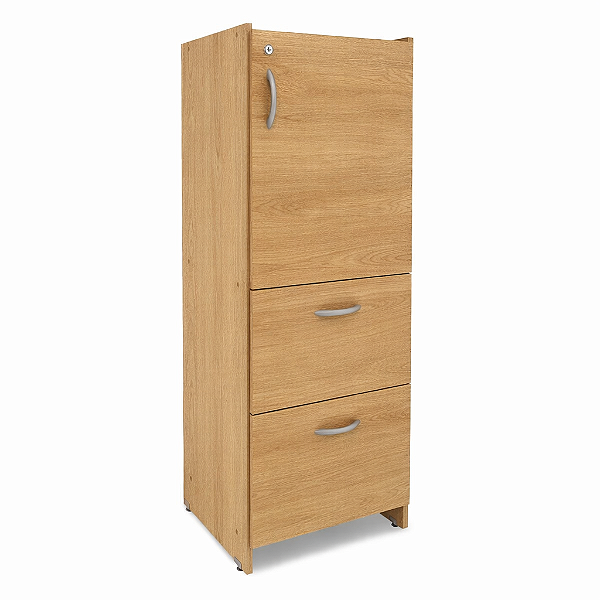 Armário Arquivo Misto 1 Porta 2 Gavetas P/ Pasta Suspensa Escritório Home Office 15 mm