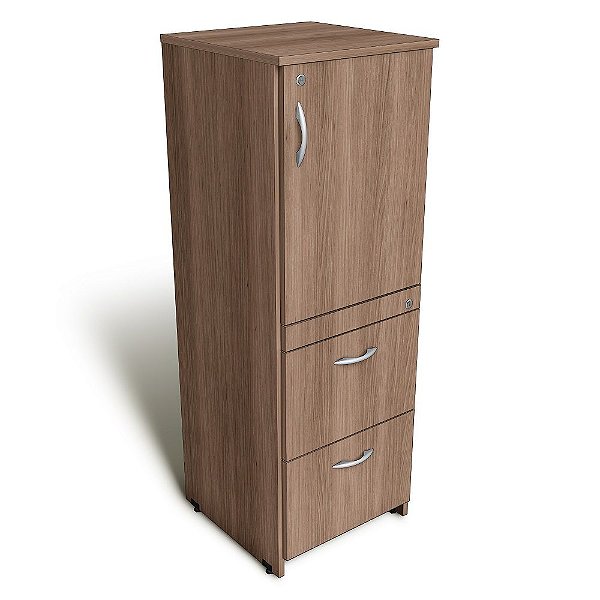 Armário Arquivo Misto 1 Porta 2 Gavetas P/ Pasta Suspensa Escritório Home Office 18 mm