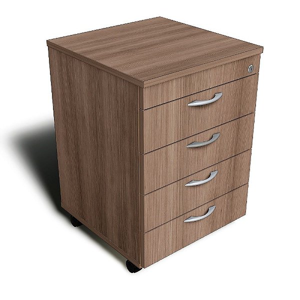 Gaveteiro Volante Porquinho 4 Gavetas Chave 18 mm Home Office Escritório