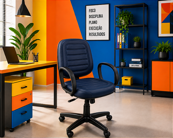 Cadeira Para Escritório Diretor Gomada Giratória Home Office Relax Braços Fixos