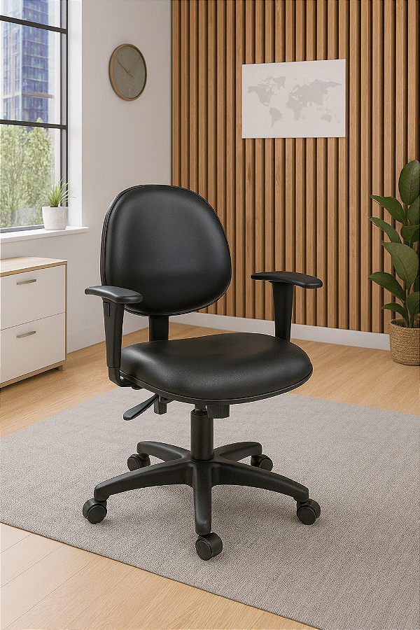 Cadeira Para Escritório Executiva Giratória Ergonômica Braços Reguláveis Home Office